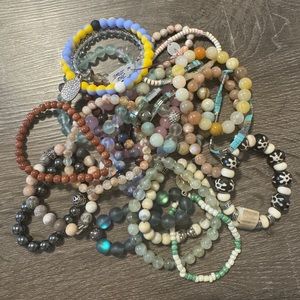 Bundle of beaded bracelets